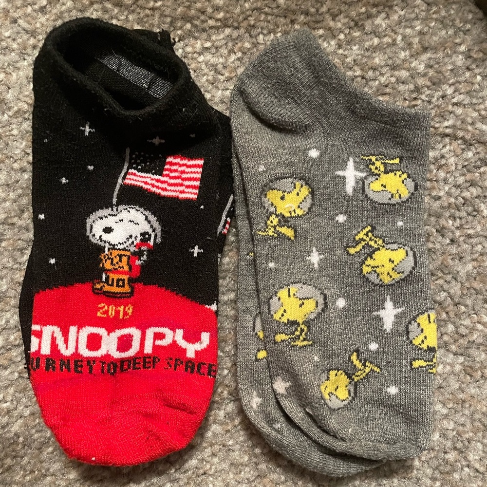 Snoopy socks, special edition. Slightly worn but no holes or anything.